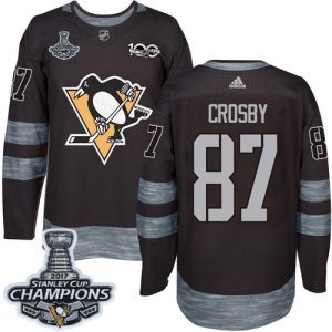 Herren Pittsburgh Penguins Eishockey Trikot Sidney Crosby #87 Authentic Schwarz Stanley Cup Champions 1917-2017 100th Anniversary